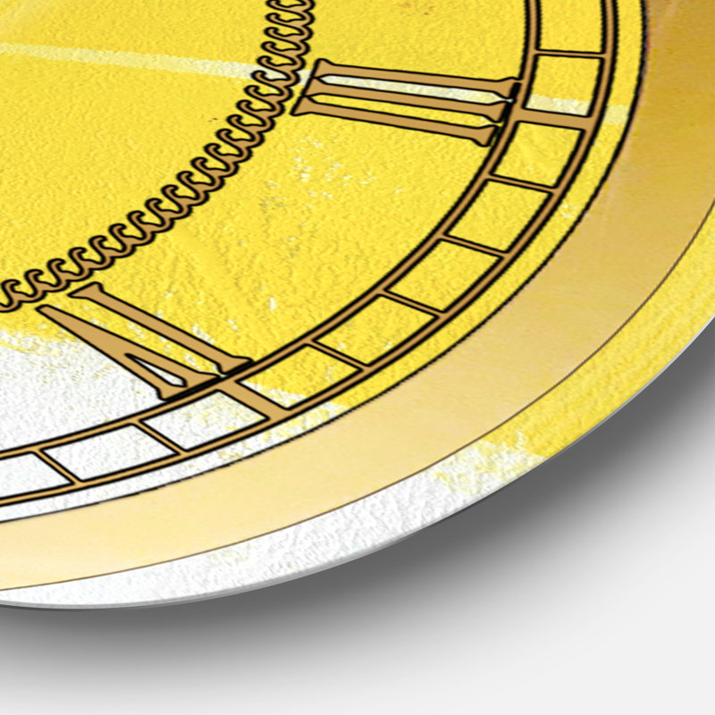 Gris et jaune bleu abstrait III - horloge murale moderne, Petit