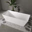 Baignoire autoportante Fslefay 67'' en acrylique, baignoire profonde avec bonde chromé à clapet et trop-plein intégré pour salle de bain spa, blanc brillant