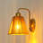 Boho Brown 1-Light Armed Wall Sconce With Woven Paper Rope Shade