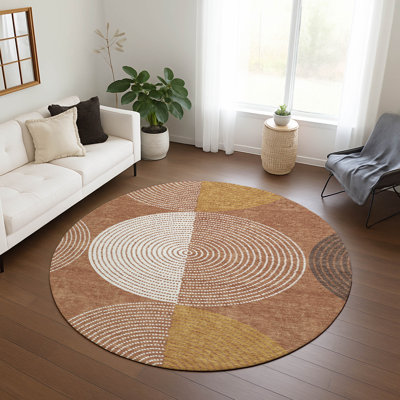 Machine Washable Indoor/Outdoor Hovey ACN2281 Geometric Rug