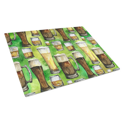 Caroline's Treasures Glass Irish Beers Cutting Board