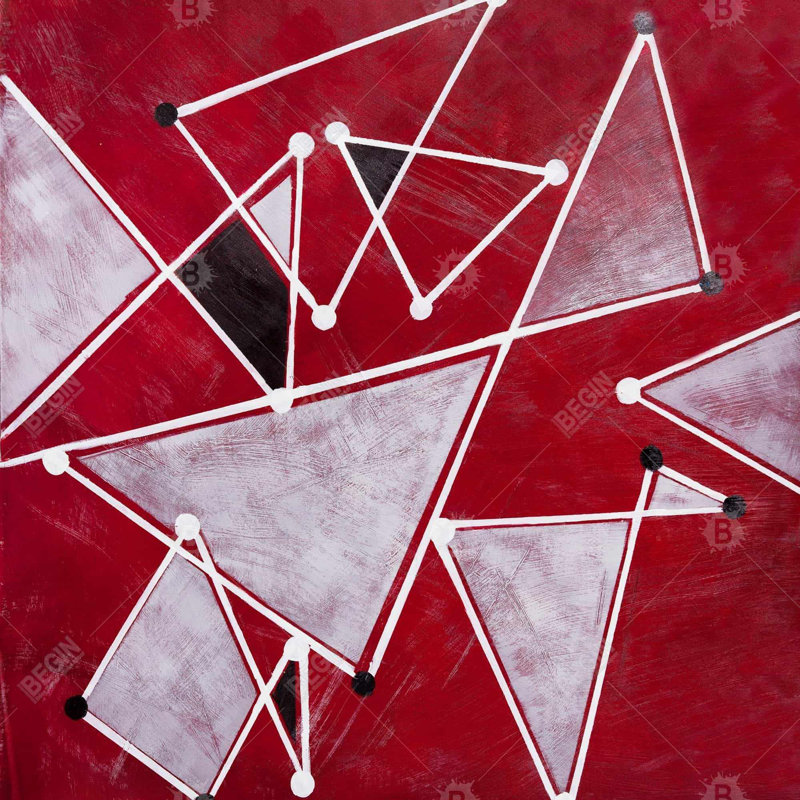 " White Triangles On Red Background "