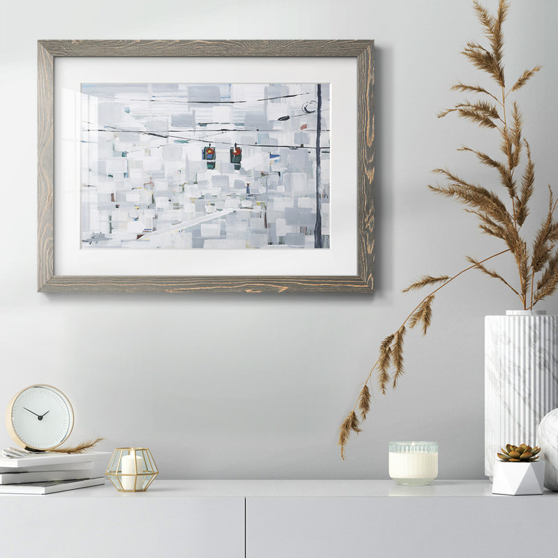 " Stop On White ", Gray, 22" H x 32" W x 1.5" D
