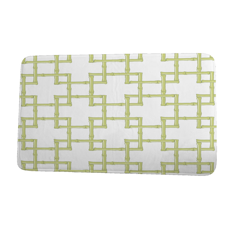 Tapis de bain en rayonne de bambou, vert, l 21 po x L 34 po