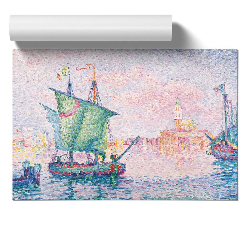 The Pink Cloud In Venice by Paul Signac - No Frame Painting, 42cm H x 59cm W x 0.1cm D