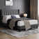 Upholstered Bed Frame with Channel Tufted Headboard
