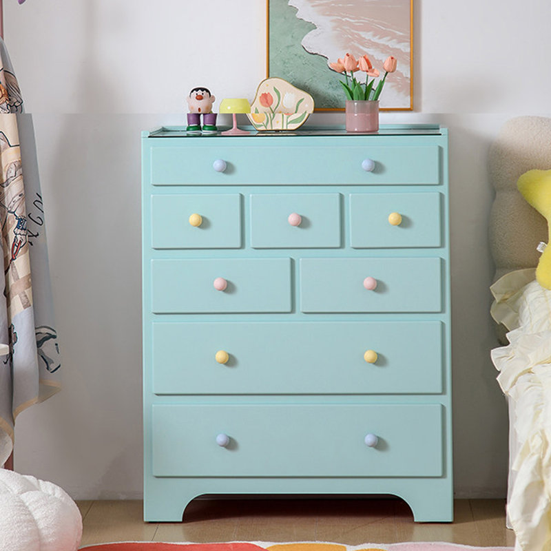 Meuble d'appoint moderne en bois massif bleu, Blue