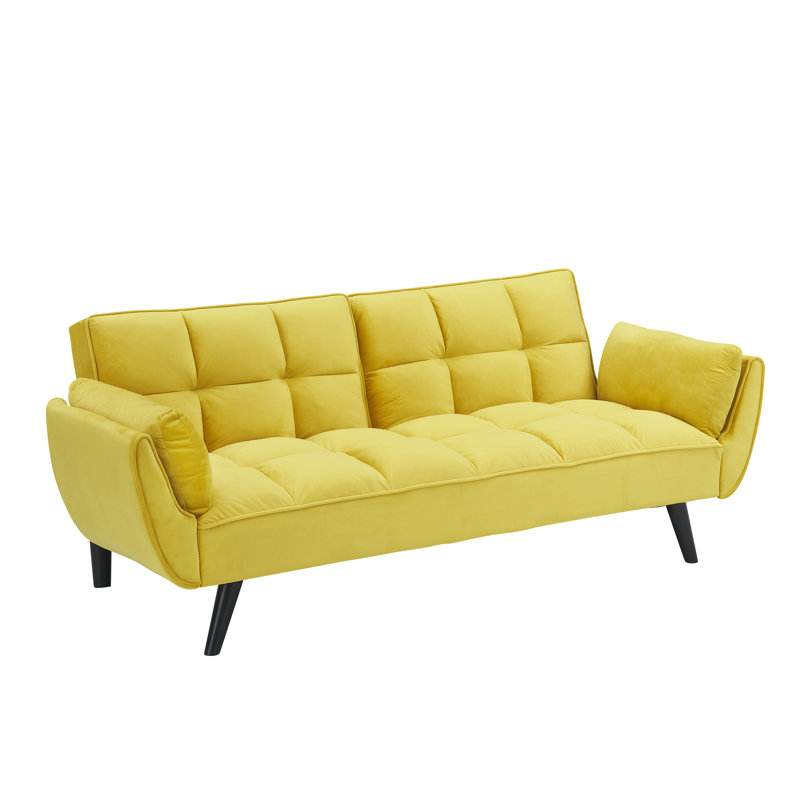 Canapé souple 57 po avec deux accoudoirs , Jaune