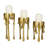 Gold Aluminum Metal Abstract Drip Decorative Candle Holder with Melting Designed Legs, Set of 3 12", 10", 8"H-69721441