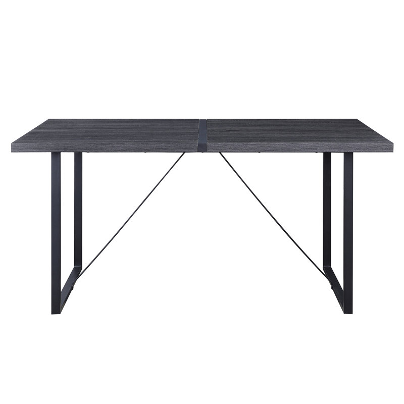 Chêne gris et option de salle à manger noire, base rectangulaire et stable pour une table longue durée