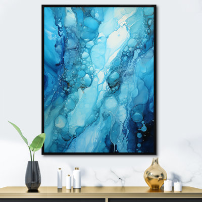 Symphonie blanche et bleue, goutte à goutte, peinture II - reproduction sur toile