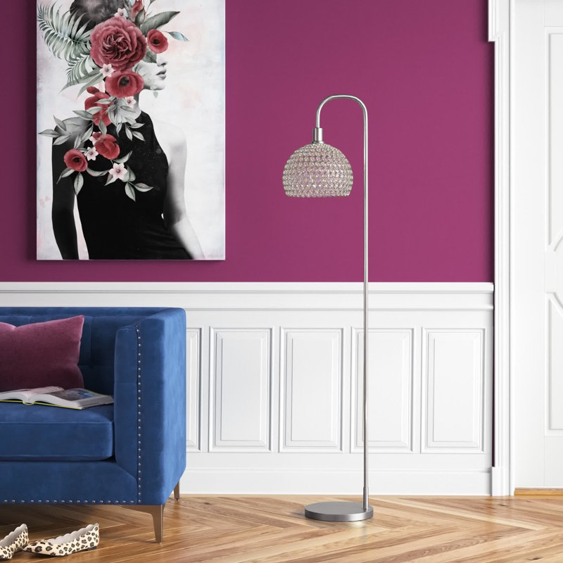 Lampe sur pied arquée 62 po Edison, Nickel brossé