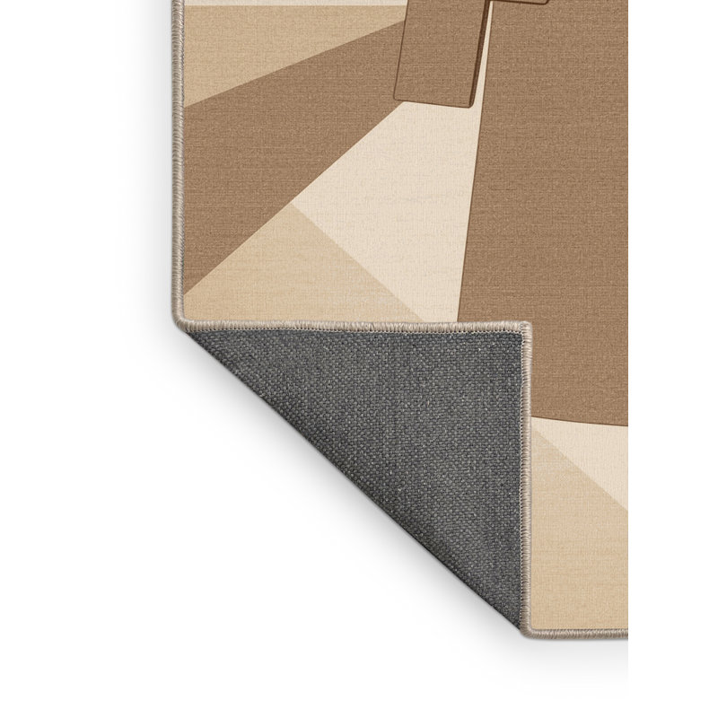 Tapis traditionnel moelleux moelleux de couleur unie - beige, 7 x 9