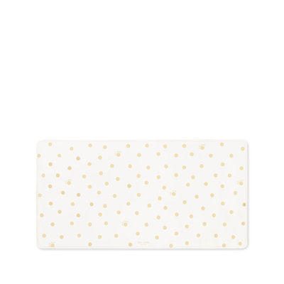 Desk Pad, Gold Dot with Script