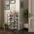 Retro Brown Six-Tier Narrow Shoe Rack, Industrial Style Shoe Tower, Durable Metal Shelves, Suitable For Wardrobe Entrance Small Shoe Rack Table.