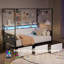 Cadre de lit simple moderne, blanc, avec 3 contenants de rangement à roulettes sous le lit, installation de chargement et rangée de DEL auxiliaire pour la conception de chambre à coucher blanche, compartiments, éclairage de station