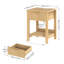 Table de chevet cannelée l 21,6 po avec station de charge et tiroir, table de chevet en bois avec 2 prises de courant, 1 port USB et 1 port Type-C, table de bout avec tablette ouverte, pour chambre à coucher, salon