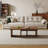 Mid Century Modern Wood Coffee table for livingroom,  free adjustable Side Table, 2 Pieces-1738661339