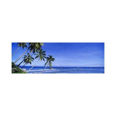 Coastal Palms, La Digue, Republic Of Seychelles by Panoramic Images - Wrapped Canvas Panoramic Print