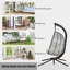 Double Hanging Egg Chair Wth Stand, Patio Hammock Swing Chair With Cushion Loveseat