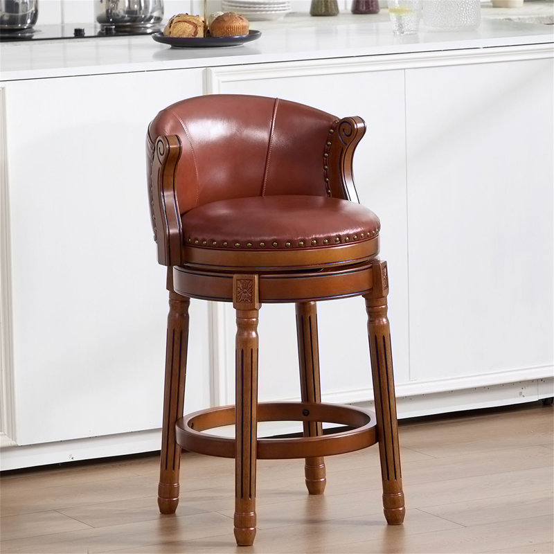 Tabouret de bar pivotant en cuir