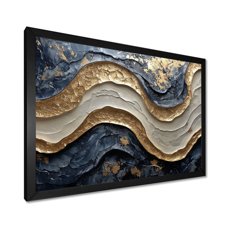 Nyajiah - Abstract Wall Art, 30" H x 40" W, Single Picture Framed, Black