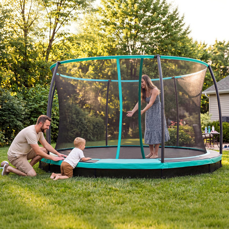 Trampoline dans la cour pour enfants avec filet de sécurité No-Gap, 12'