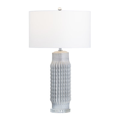 30.5" Ceramic Table Lamp With White Shade
