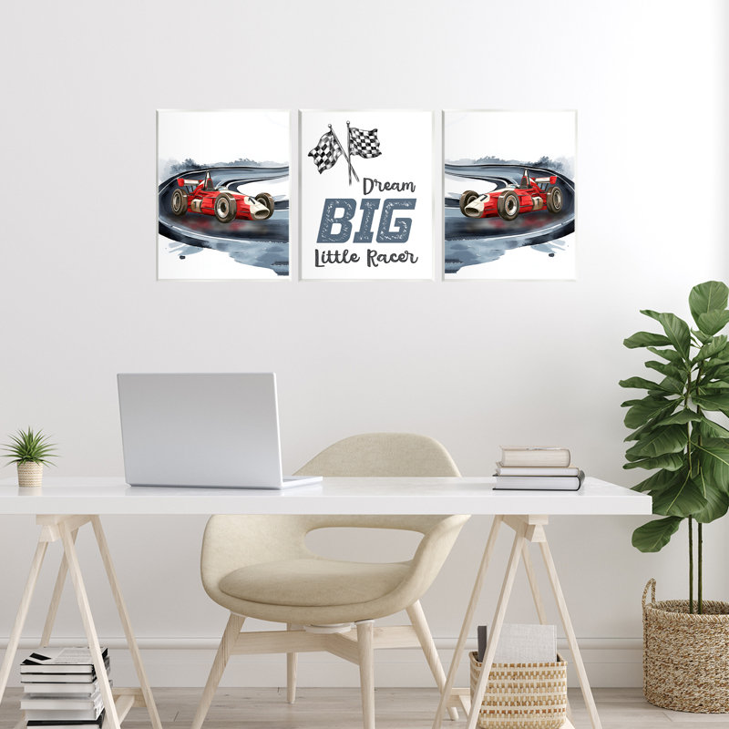 «Retro Little Racer Cars», plaque murale par Christine Simpson Art