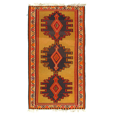 Rust Vintage Persian Reversible Kilim Flat Weave 5'6"X 10'1"