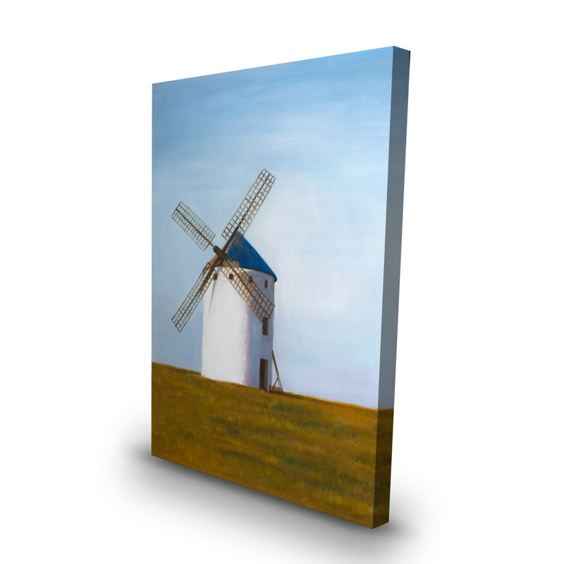Big Windmill - Rustic Canvas Landscape for Home Decor