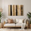 Art mural en métal rayé horizontal beige clair gris anthracite-384058149
