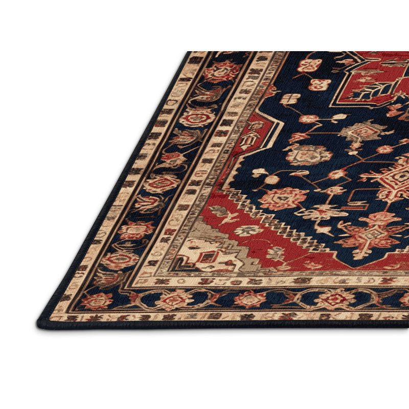 Machine Washable Turkish Brown Area Rug, Carré 3 pi