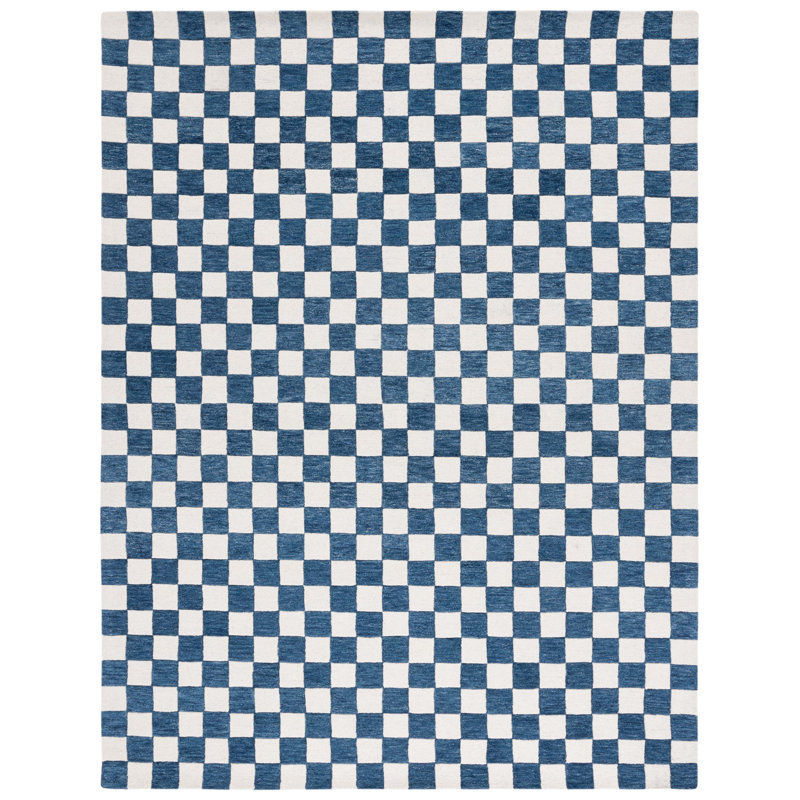 Freemont Area Rug In Blue/Ivory, Rectangle 6' x 9'
