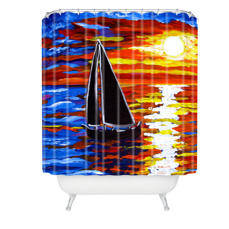 Rideau de douche renie britenbucher coucher de soleil