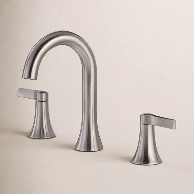 Widespread Bathroom Faucet with Drain Assembly, Brushed Nickel