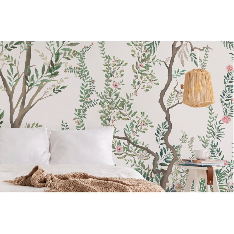 Papier peint amovible floral, L 9 po x l 15 po