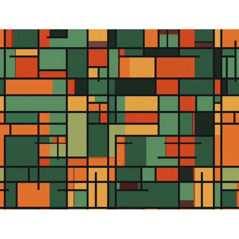 Checkered Duvet Cover, Twin Comforter, Green/Orange