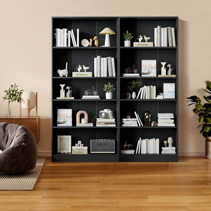 Jalacia Bookcase, Black, (5 Shelves) 67" H x 31" W x 11" D