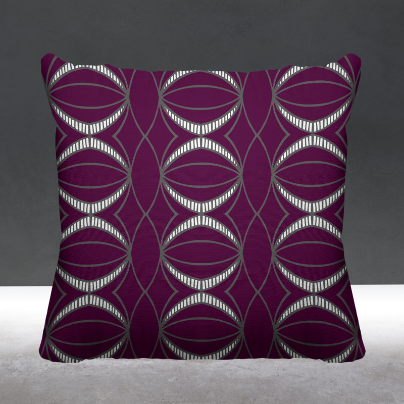 Coussin décoratif intérieur / extérieur Samira, L 17 po x H 17 po, Mauve