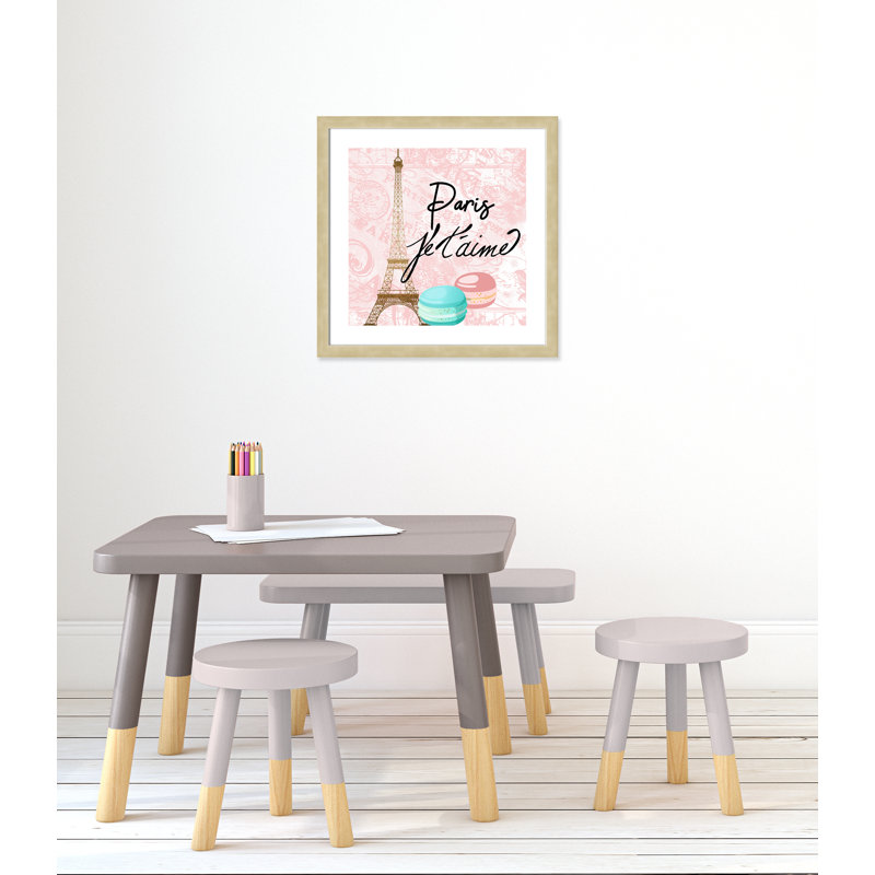 Paris Bonjour Food & Beverage, 24.5" H x 24.5" W x 0.63" D, Black Box Framed