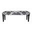 Banc rembourré en coton 47 po gris et blanc
