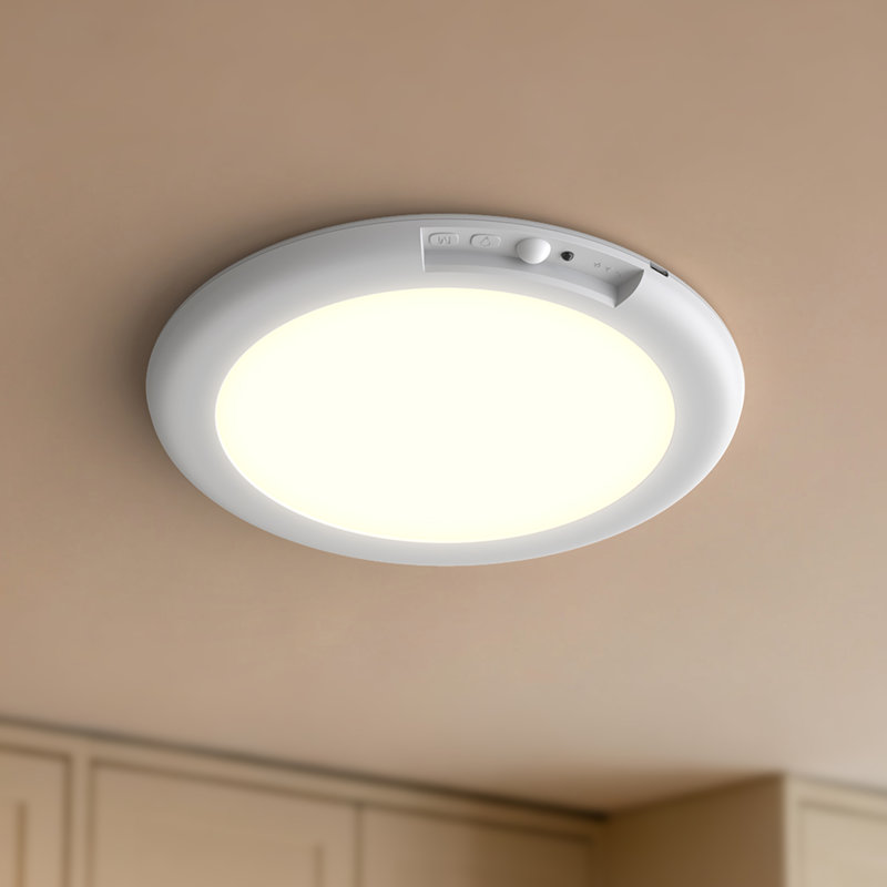 7 Inch Wireless Flush Mount Ceiling Light - 3CCT Dimmable LED With Motion Sensor & Remote
