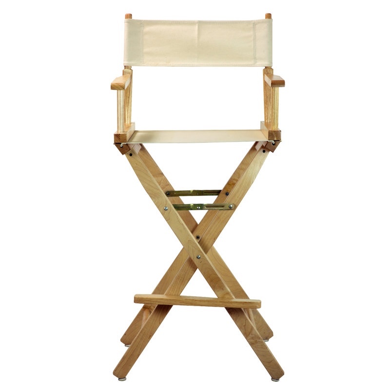 30" Folding Director Chair with Canvas, Natural, Natural/Wheat