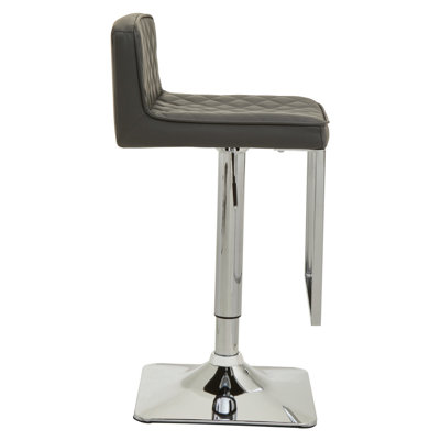 Ainoriitta Swivel Upholstered and Faux Leather Adjustable Height Bar Stool with Stainless Steel Frame