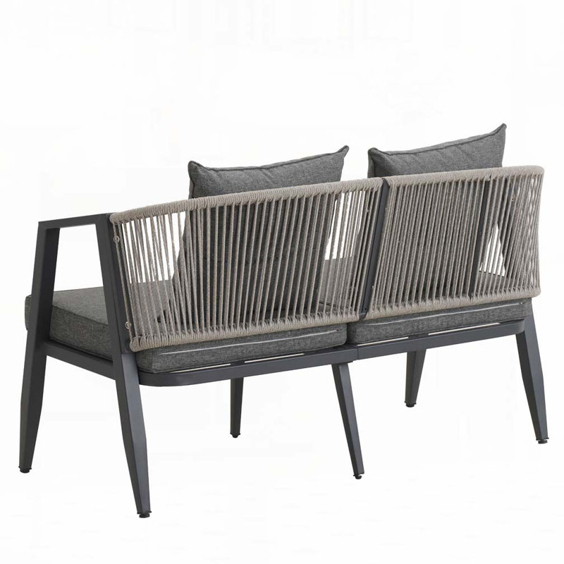 Ensemble de canapé modulaire d'extérieur 4 pièces, Gris, Gris