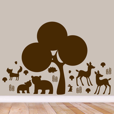 Décalcomanie murale forêt forestière