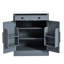 Armoire de rangement grise avec tablettes réglables, tiroir et 2 tablettes de porte pour la cuisine-1150650058