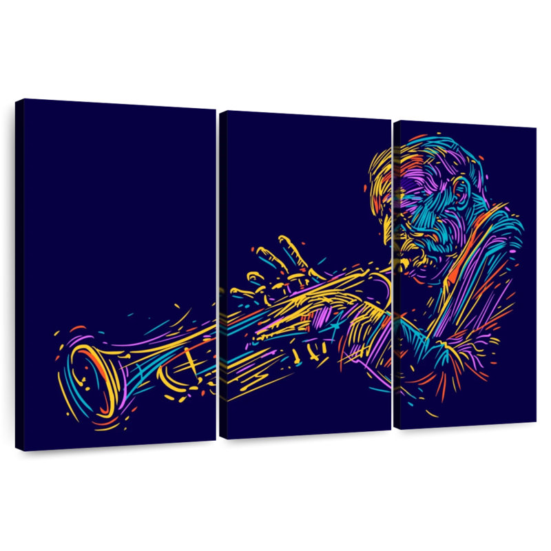 Abarca Neon Trumpet Player, 42" H x 65" W
