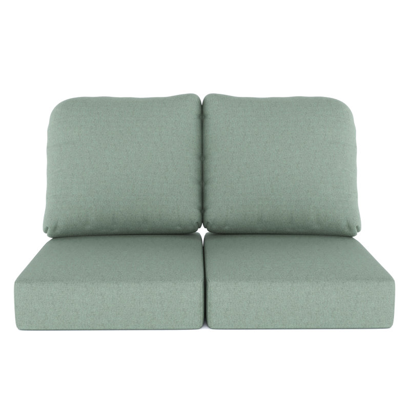 Amala Sunbrella® Indoor/Outdoor Loveseat Cushion, Canvas Spa Sunbrella® Canvas